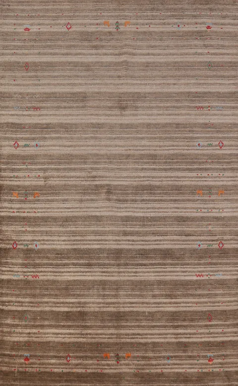 Tribal Wool Gabbeh Indian Area Rug 5x8
