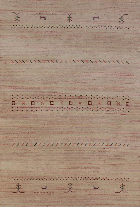 Tribal Wool Gabbeh Indian Rug 4x6