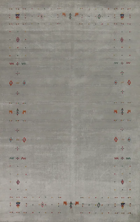 Handmade Aqua Gabbeh Oriental Area Rug 5x8