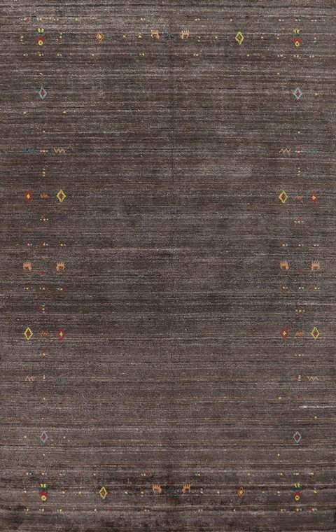 Dark Brown Gabbeh Oriental Area Rug 5x8