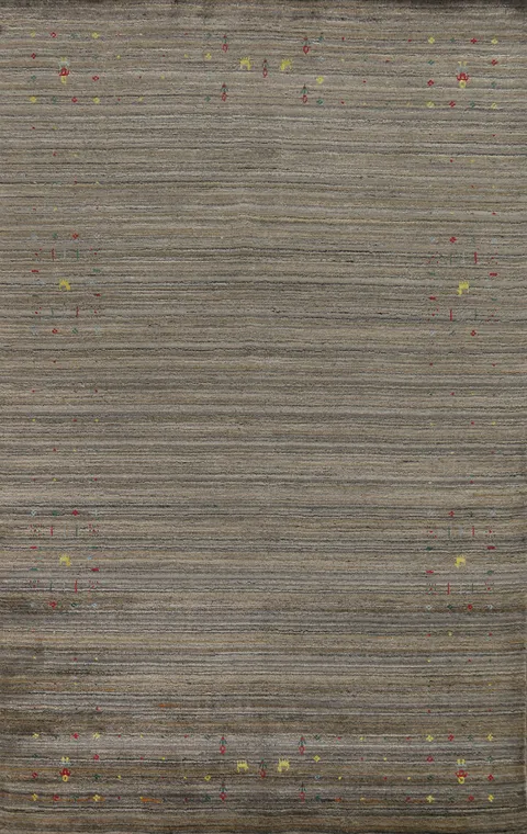 Gray/ Green Gabbeh Oriental Area Rug 5x8