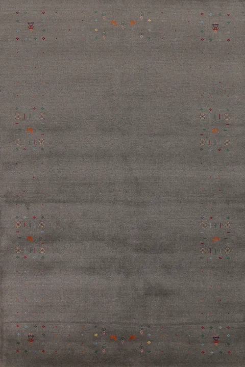 Handmade Gray Gabbeh Oriental Area Rug 5x8