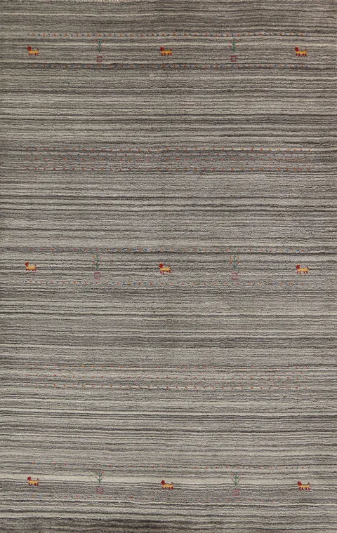Tribal Wool Gabbeh Oriental Area Rug 5x8
