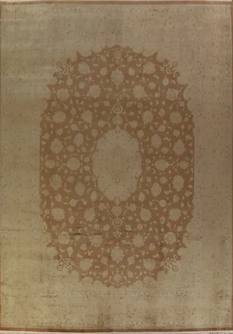 Vegetable Dye Wool Tabriz Persian Large Rug 11x15