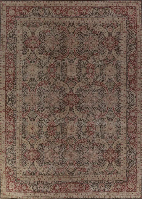 Pre-1900 Vegetable Dye Kerman Ravar Persian Area Rug 10x13