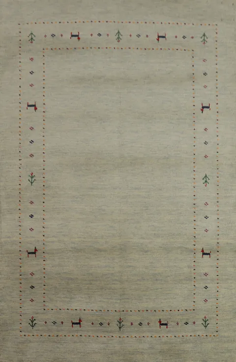 Little Animals Design Wool Gabbeh Indian Rug 4x6