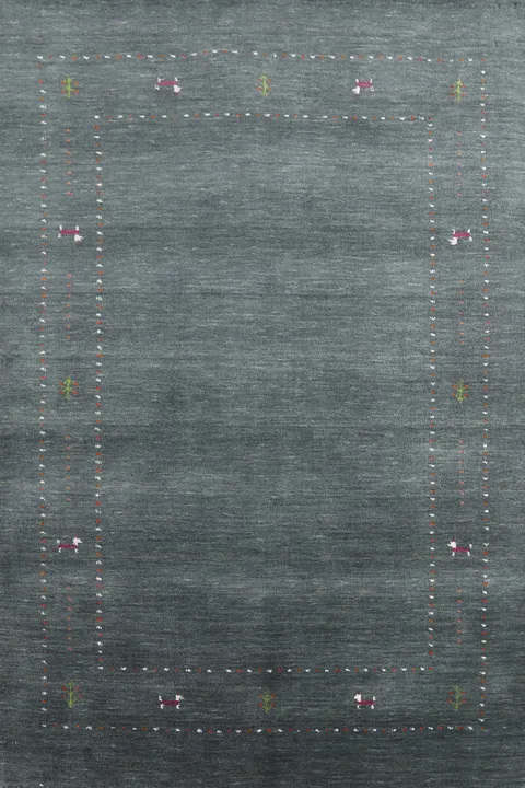 Tribal Gray Blue Gabbeh Indian Rug 4x6