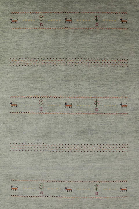 Little Animals Design Wool Gabbeh Indian Rug 4x6