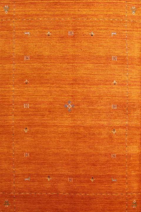 Orange Wool Tribal Gabbeh Indian Rug 4x6