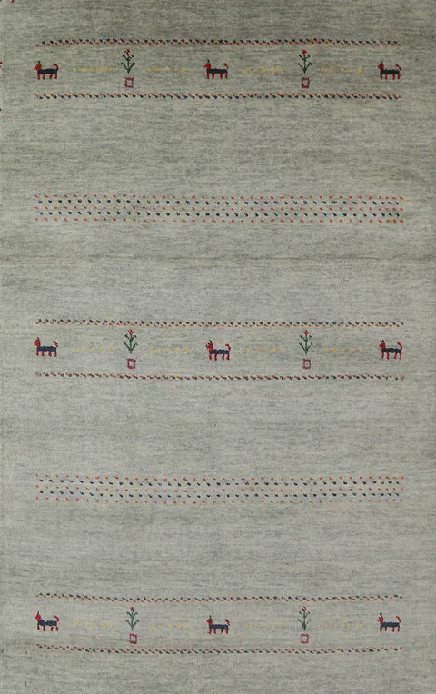 Handmade Tribal Gabbeh Indian Rug 4x6