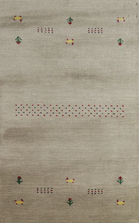 Handmade Wool Gabbeh Indian Foyer Rug 3x5