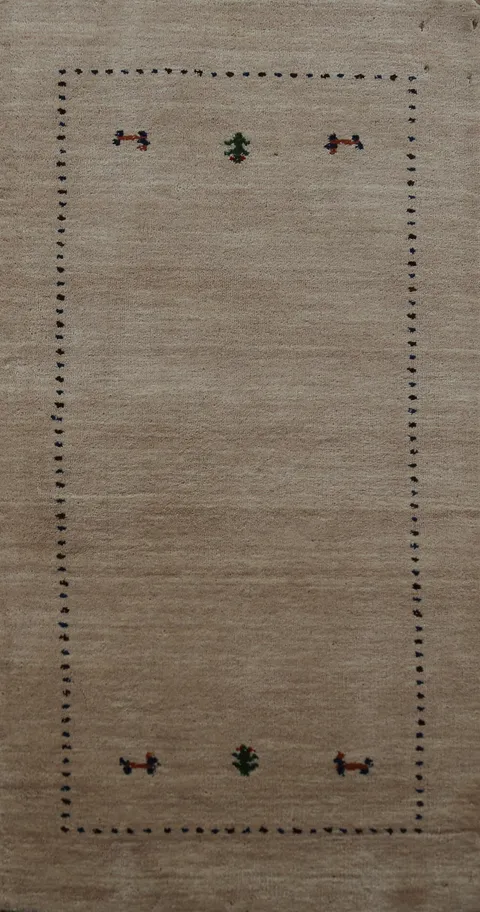 Animals Wool Tribal Gabbeh Indian Runner Rug 2x5