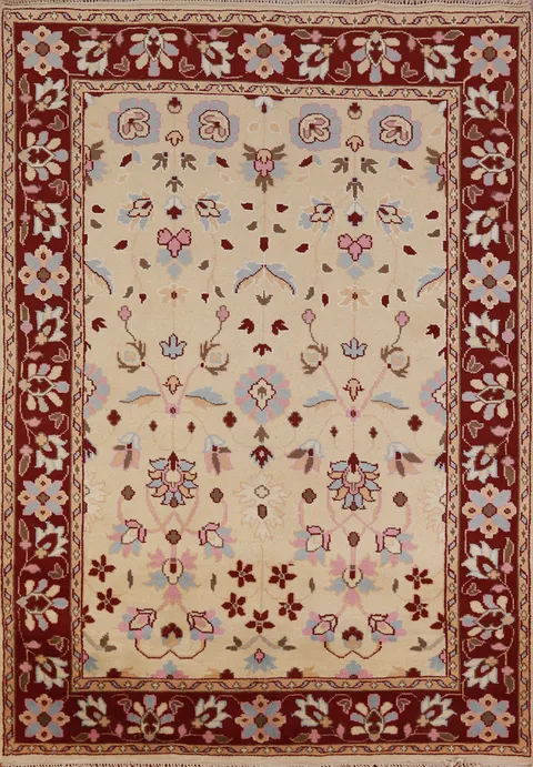 Handmade Wool Floral Ziegler Indian Rug 5x7