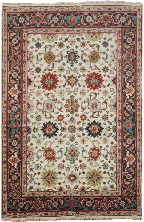 Geometric Oushak Indian Area Rug 6x9