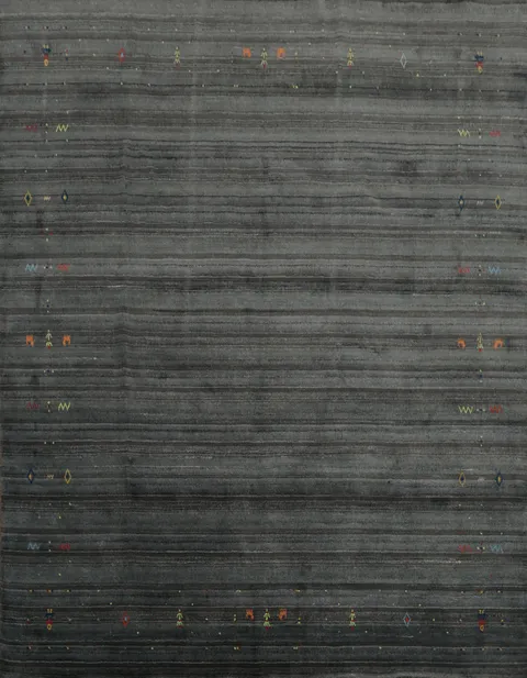 Sophisticated Dark Gabbeh Area Rug 8x8 for a Contemporary Look