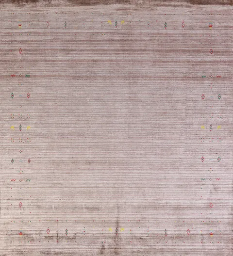 Square Wool Handmade Gabbeh Indian Area Rug 8x8