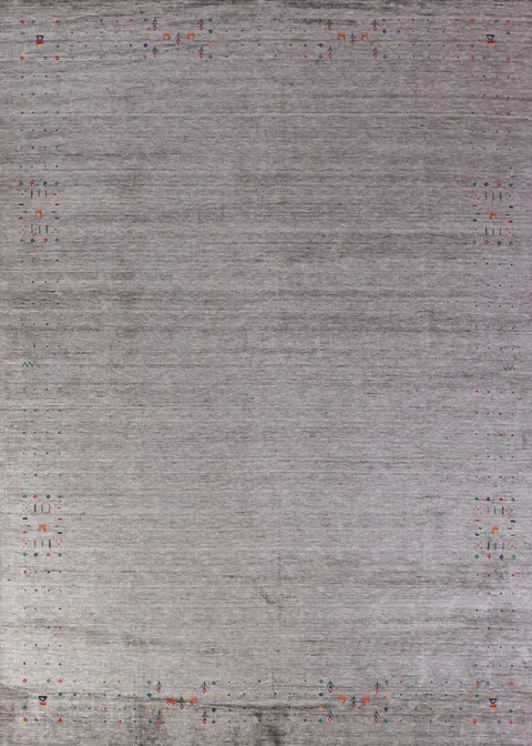 Handmade Gray Gabbeh Indian Area Rug 9x12