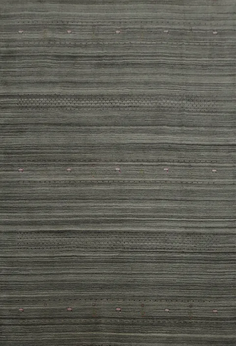 Sophisticated Grey Rug with Intricate Lines and Patterns 8x10