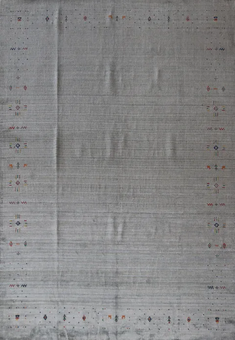 Gray Blue Tribal Wool Gabbeh Indian Area Rug 9x12