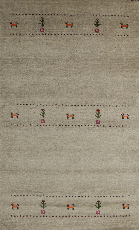 Handmade Gabbeh Indian Accent Rug 3x5