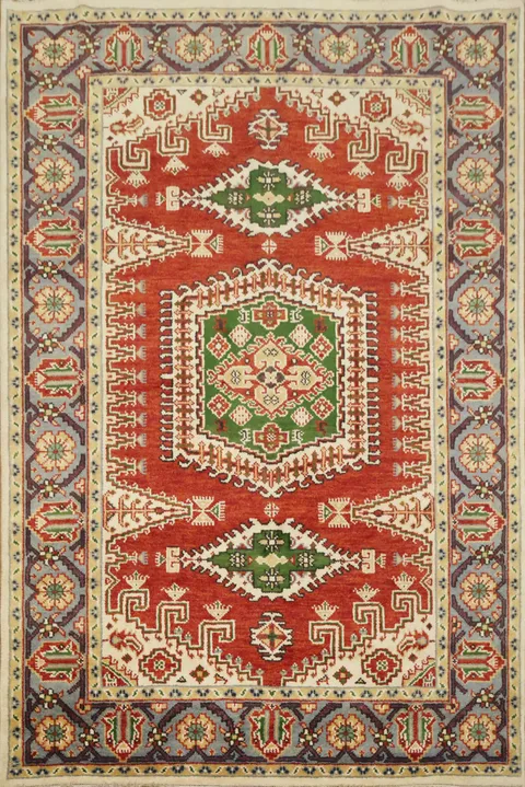 Red Geometric Viss Oriental Area Rug 6x9