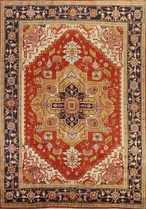 Geometric Wool Heriz Serapi Oriental Area Rug 9x12