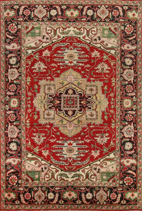 Handmade Red Heriz Serapi Oriental Area Rug 9x12