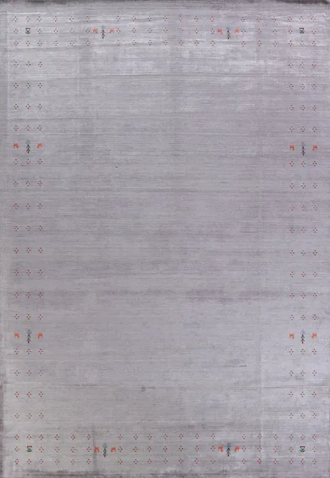 Light Purple Gray Wool Gabbeh Indian Area Rug 9x12