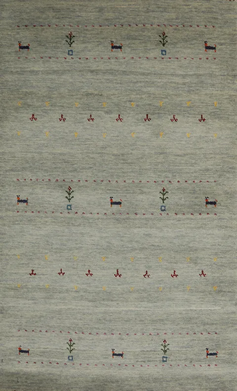 Tribal Wool Gabbeh Indian Rug 3x5