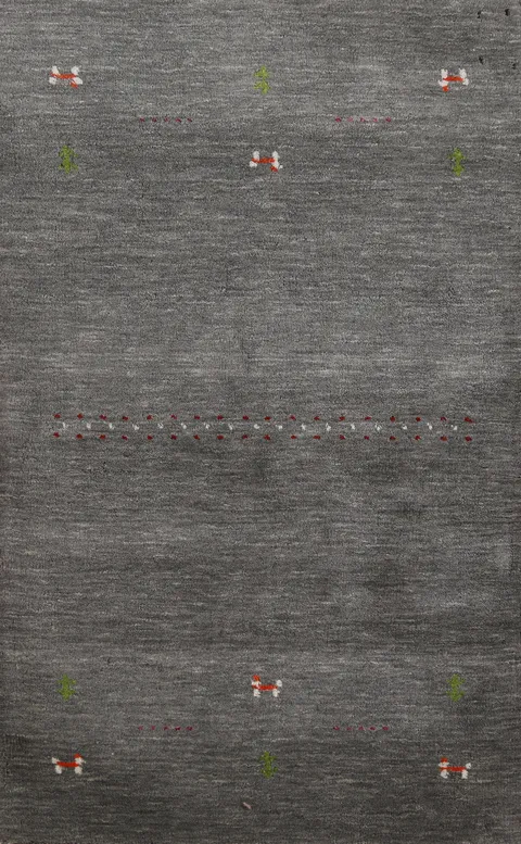 Little Animals Design Wool Gabbeh Indian Rug 3x5
