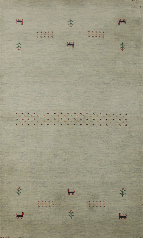 Handmade Tribal Wool Gabbeh Indian Rug 3x5