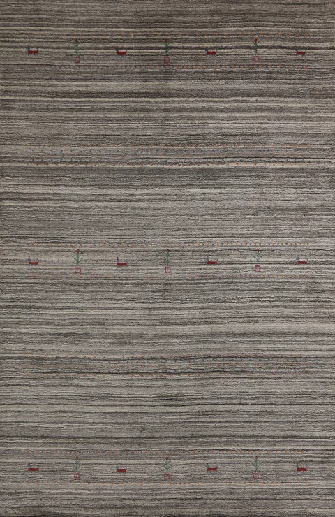 Handmade Gabbeh Indian Area Rug 5x8