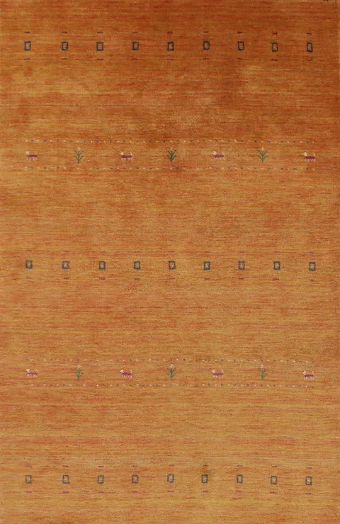 Handmade Gabbeh Indian Area Rug 5x8