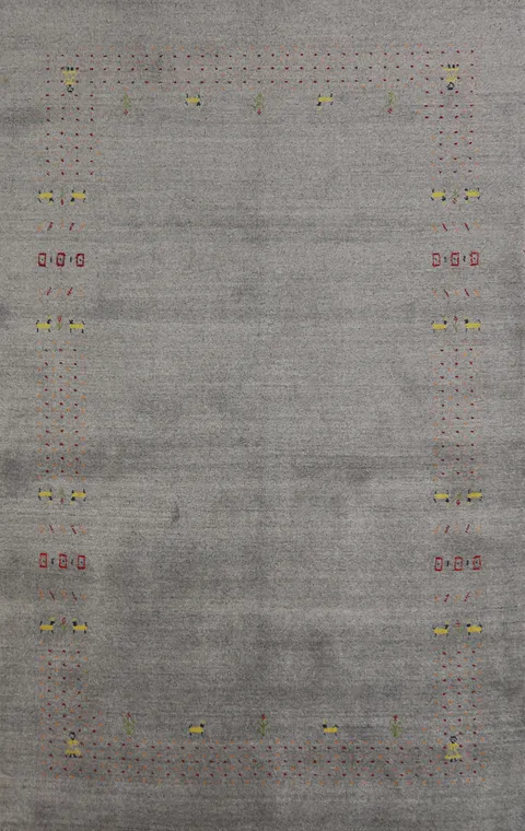 Tribal Wool Gabbeh Indian Area Rug 5x8