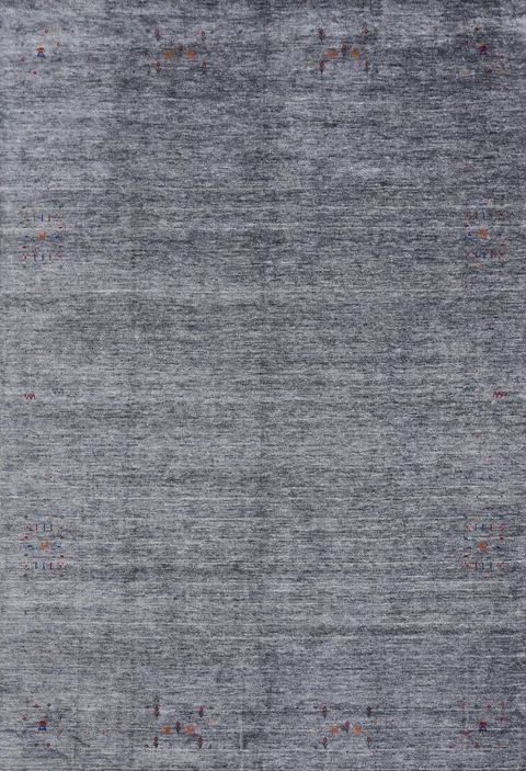 Slate Wool Handmade Gabbeh Indian Area Rug 9x12
