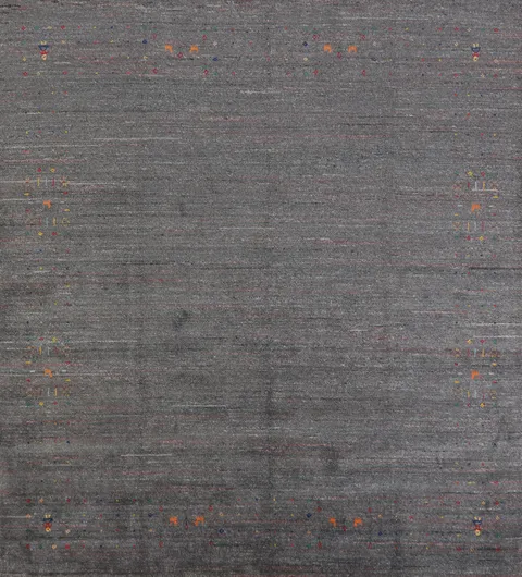 Square Wool Gray Gabbeh Indian Area Rug 8x8