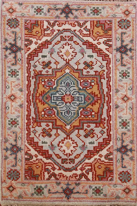 Handmade Gray Heriz Serapi Indian Rug 2x3