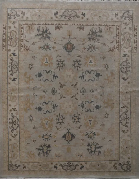 Vegetable Dye Wool Floral Oushak Oriental Rug 5x6