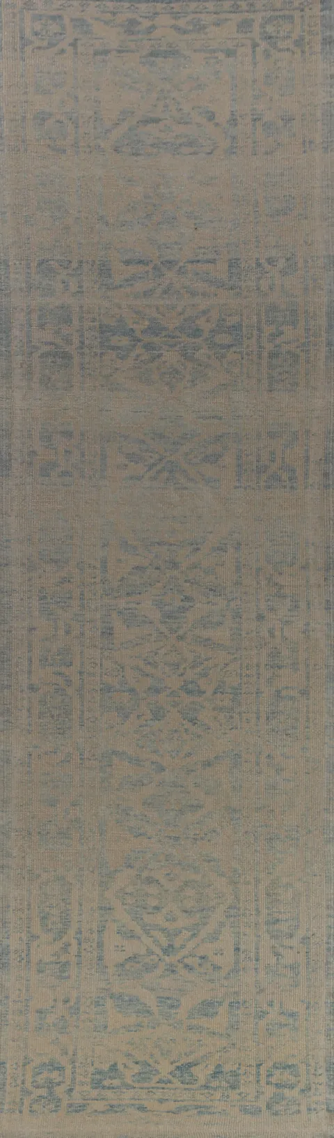 Vegetable Dye Wool Oushak Turkish Runner Rug 3x17