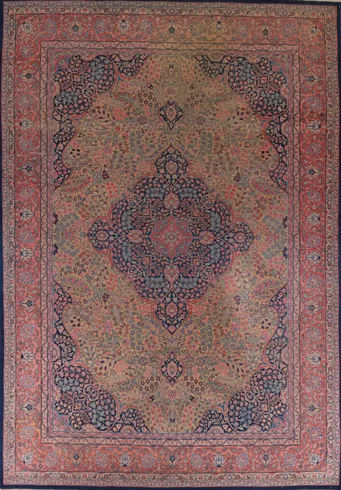 Pre-1900 Antique Vegetable Dye Tabriz Persian Area Rug 10x13