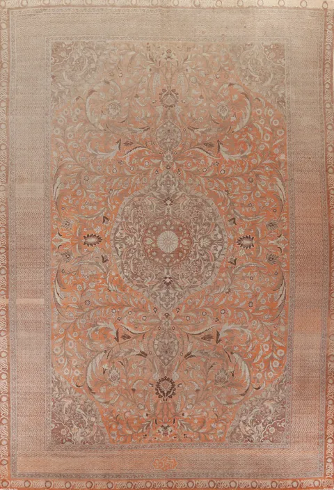 Pre-1900 Vegetable Dye Tabriz Haj-jalili Persian Large Rug 11x15