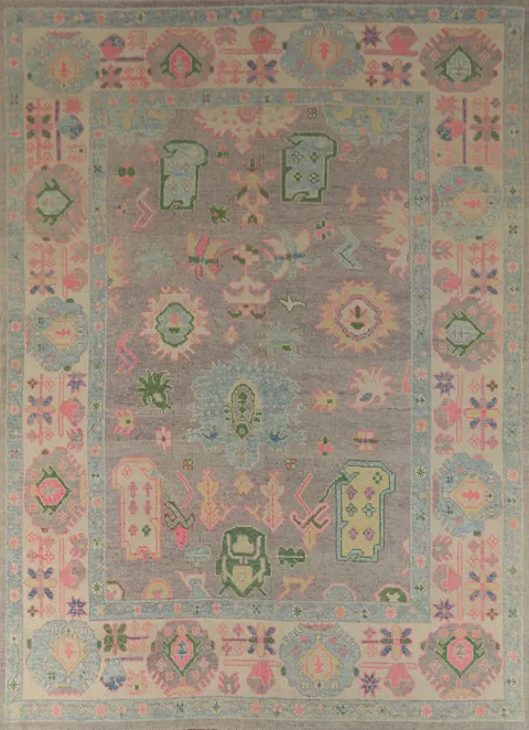 Vegetable Dye Oushak Turkish Area Rug 8x11