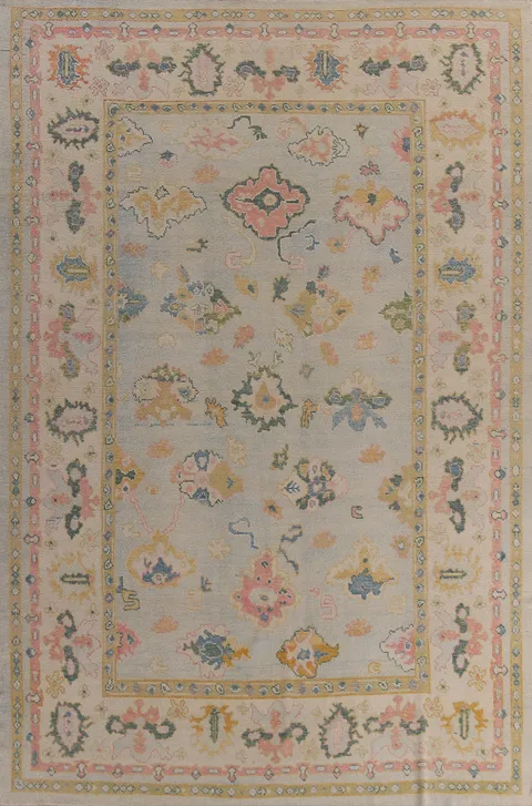 Vegetable Dye Oushak Turkish Area Rug 9x13