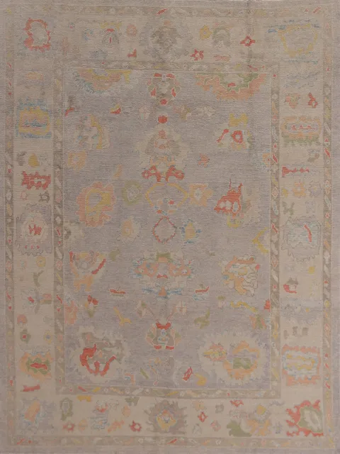 Light Purple Vegetable Dye Oushak Turkish Area Rug 8x10
