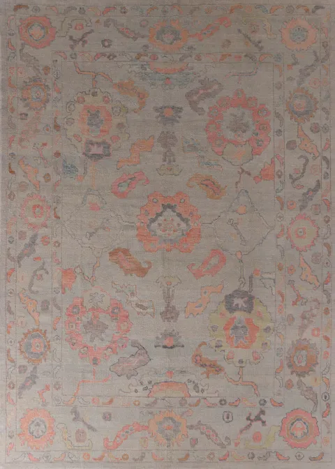 Vegetable Dye Oushak Turkish Area Rug 9x12