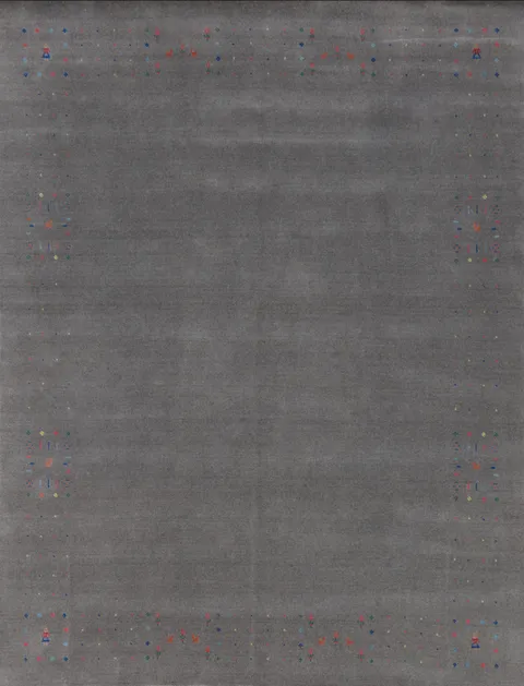 Gray Wool Gabbeh Indian Area Rug 8x10