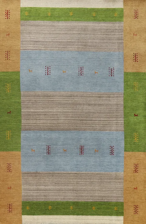 Handmade Wool Gabbeh Indian Area Rug 6x10