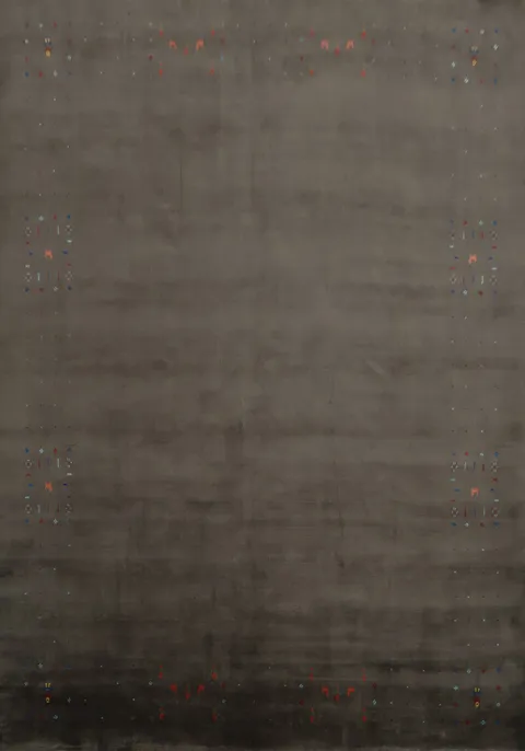 Minimalist Gabbeh Area Rug 8x10 with Intricate Designs for Elegance