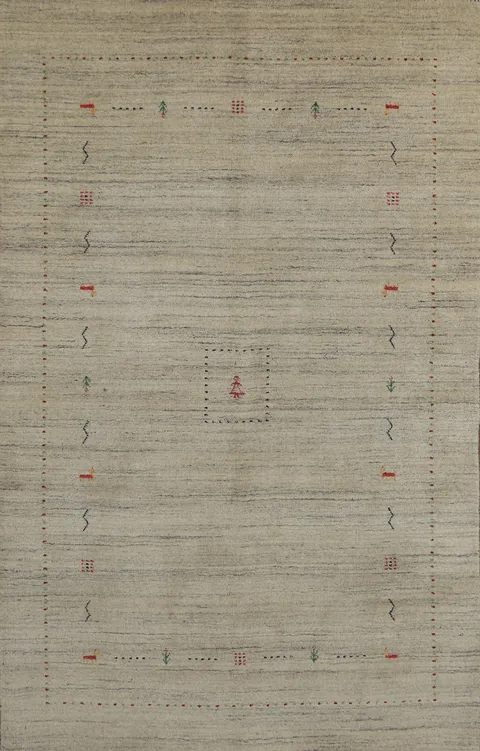 Tribal Gabbeh Indian Area Rug 5x8