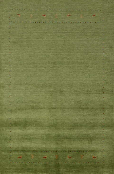 Light Green Wool Gabbeh Indian Area Rug 5x8